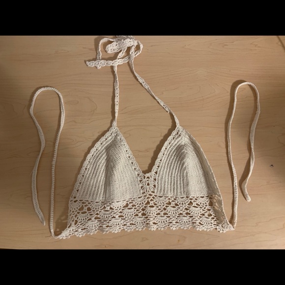 Crochet Cream Crop Top - Picture 1 of 1